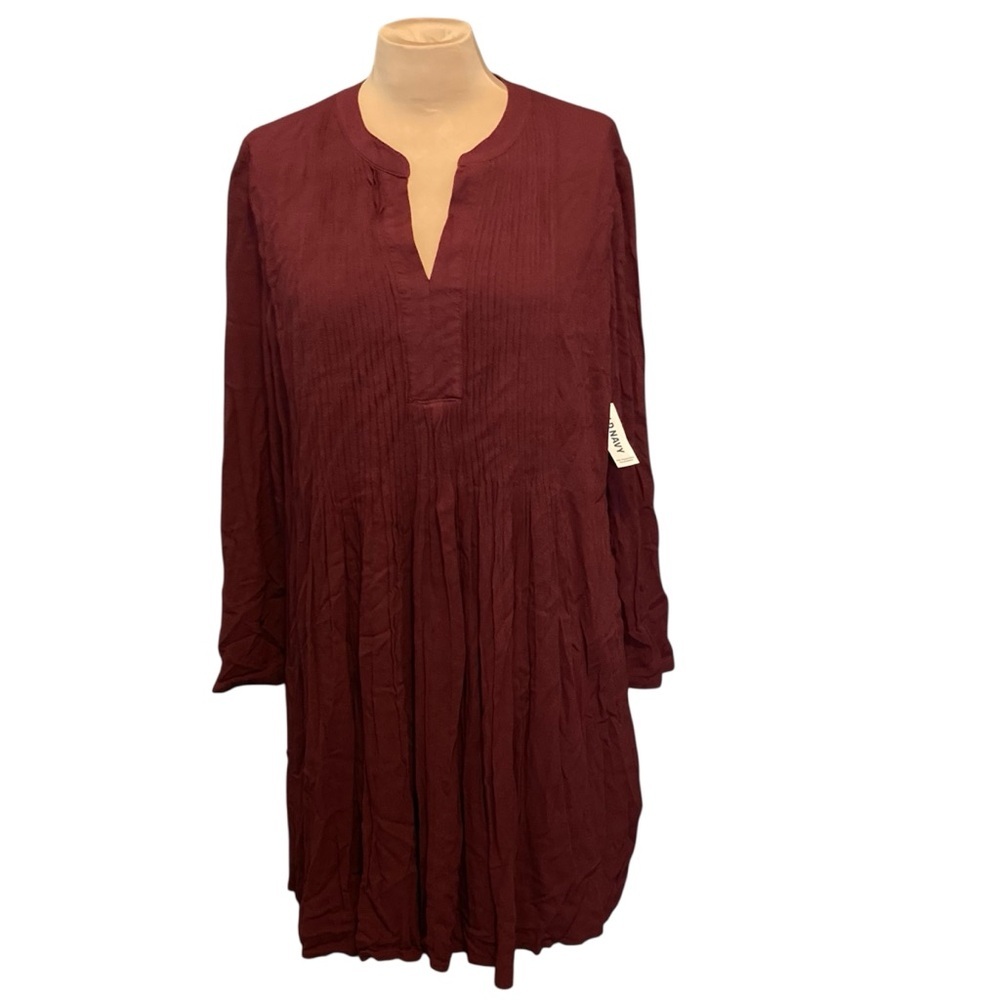 NWT Old Navy Long Sleeve Burgundy Mini Dress or Long Top